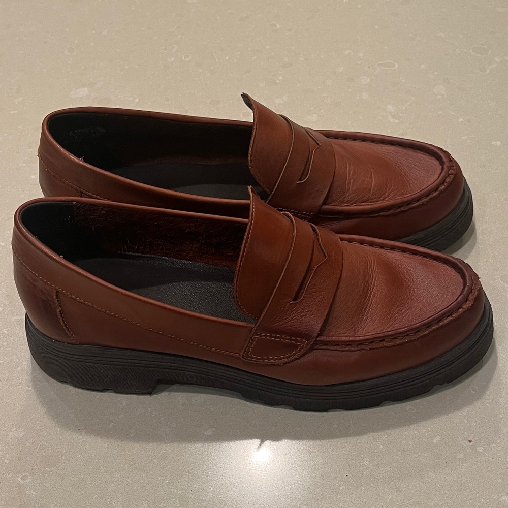 Aldo Chestnut Leather Loafers